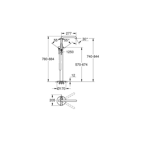 Grohe Essence Yerden Küvet Bataryası - 23491001