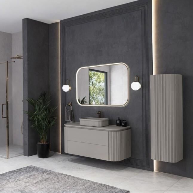 Gloria Lavabo Dolabı Beige 100 cm Set