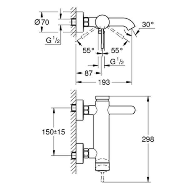Grohe Essence Banyo Bataryası Brushed  Warm Sunset - 33624DL1