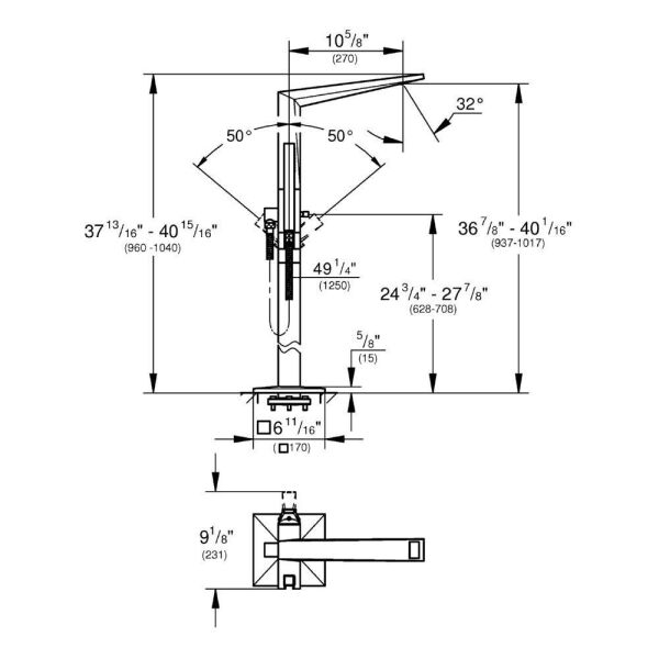 Grohe Allure Brilliant Yerden Küvet Bataryası - 23119000