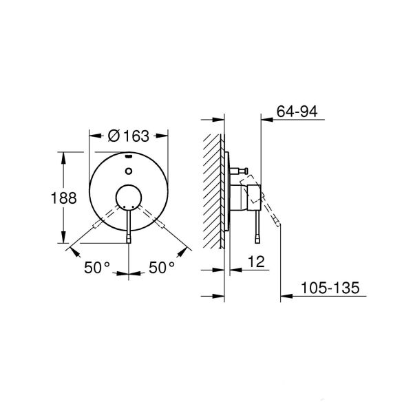 Grohe Essence New Ankastre Banyo Duş Bataryası - 19285001