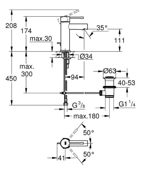 Grohe Lavabo Bataryası Essence S-Boyut Krom - 32898001