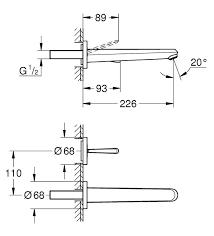 Grohe Eurodisc Joy İki Delikli Duvardan Lavabo Bataryası L-Boyut - 19969000