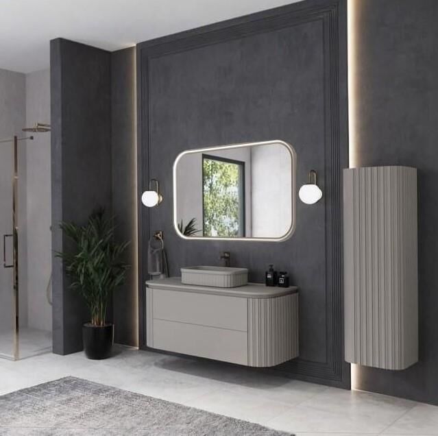 Gloria Lavabo Dolabı Beige 120 cm Set