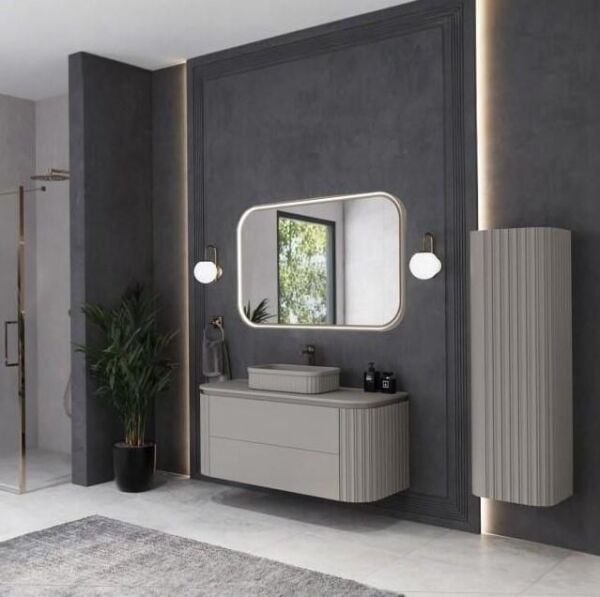 Gloria Lavabo Dolabı Beige 120 cm Set