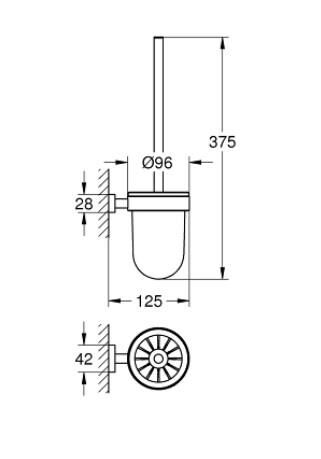 Grohe Essentials Cube Tuvalet Fırçası Seti - 40513AL1