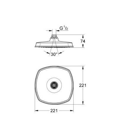 Grohe Grandera 210 Tepe Duşu 1 Akışlı 22x22 cm - 27974IG0