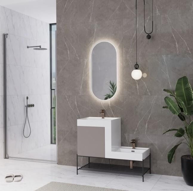 Up Down Lavabo Dolabı Latte Set