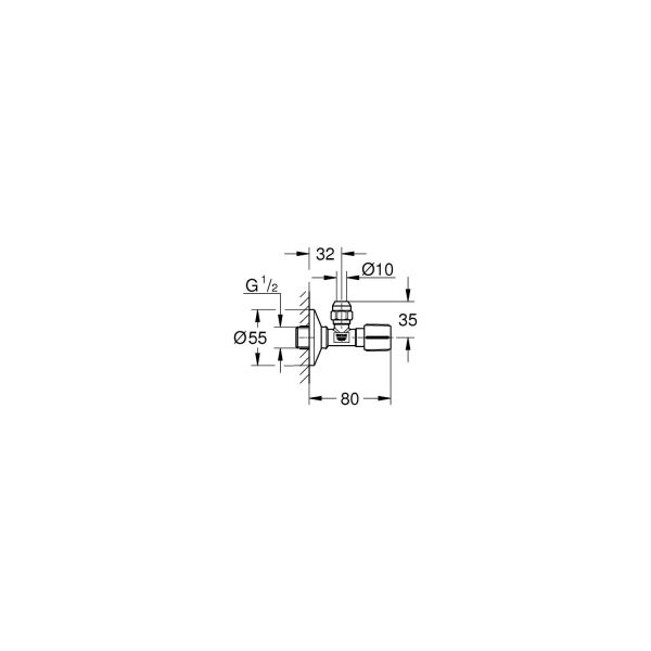 Ara musluk 1/2'' giriş, 3/8 çıkışlı - 22037000