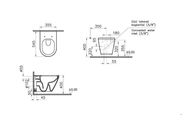 Vitra Integra Round Rim-ex Asma Klozet - 7041L003-0090
