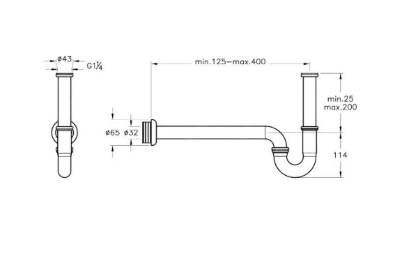 Vitra Lavabo Sifonu A45151 - P Tipi