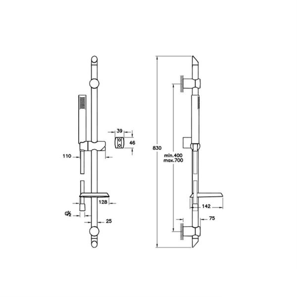 Artema A45684 Sense 1f Sürgülü El Duş Takımı