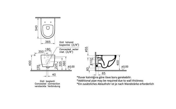 VitrA Sento Asma Klozet - 7748B003-0559