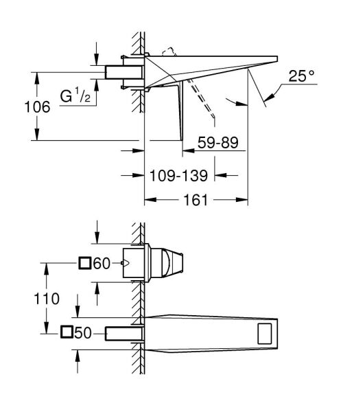 Grohe Allure Brilliant İki Delikli Lavabo Bataryası M Boyut Brushed Hard Graphite - 29402AL0