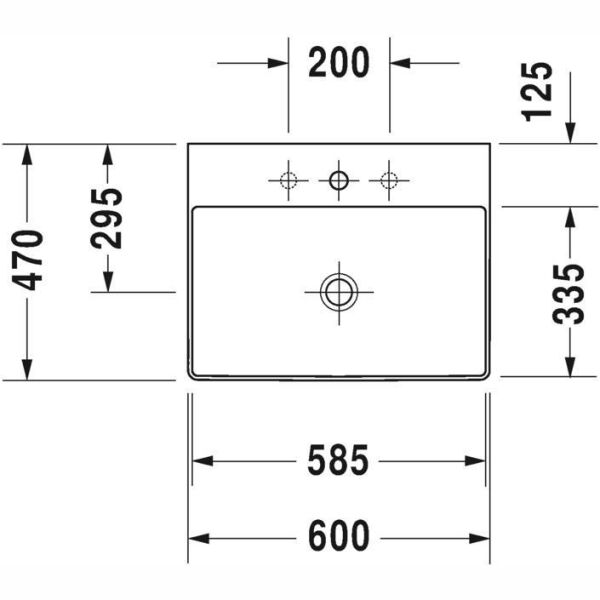 Duravit DuraSquare DuraCeram® Tezgah Üstü Lavabo 60 cm - 2353600071