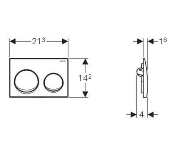 Geberit Alpha20 Kumanda Paneli, Çift Basmalı (Parlak Krom) - 115.040.21.5