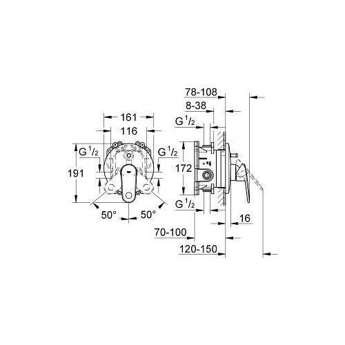 Grohe Europlus Ankastre Banyo Duş Bataryası - 19536002