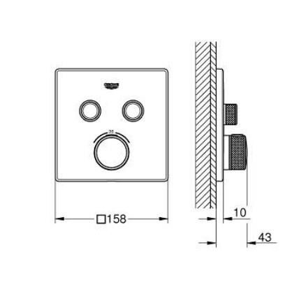 Grohe Grohtherm SmartControl Çift Valfli Akış Kontrollü, Ankastre Termostatik Duş Bataryası - 29124A00