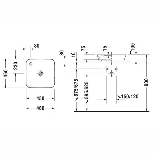 Duravit CAPE COD CANAK LAVABO 46 CM BEYAZ