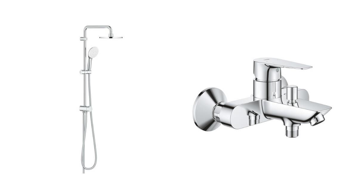 Grohe Duş Seti (Tepe Duşlu Sürgü + Banyo Bataryası) - 27389003SET3
