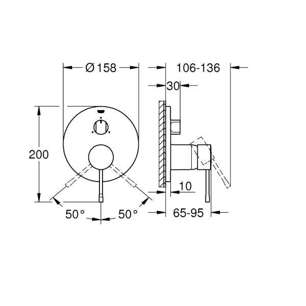 Grohe Ankastre Banyo Bataryası 3 Çık. Essence Hard Grap.-24092A01