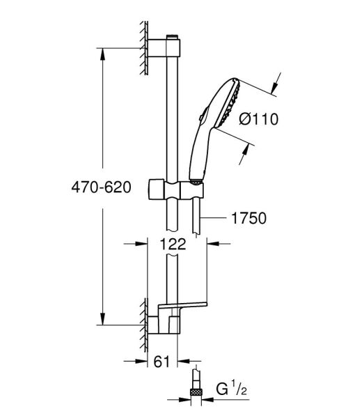 Grohe Tempesta 110 Duş Seti 3 Akışlı Rain,Jet,Massage - 27927003