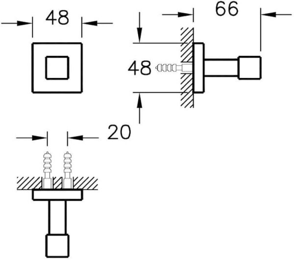 VitrA Q-Line A44998 Tekli Askı Krom