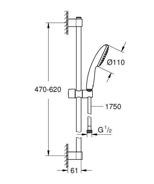 Grohe Tempesta 110 Duş Seti Tek Akışlı, Rain - 27853003