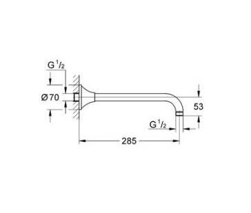 Grohe Rainshower® Grandera™ Tepe Duşu Dirseği 285 mm - 27986000