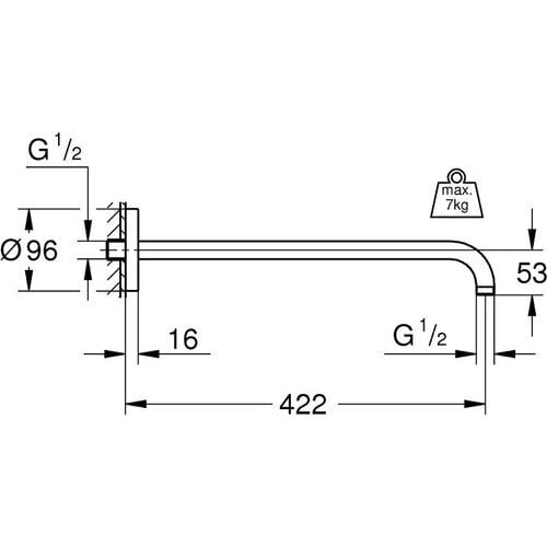 Grohe Rainshower Tepe Duşu Dirseği- 26146000