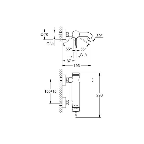 Grohe Essence Tek Kumandalı Banyo Bataryası 33624A01