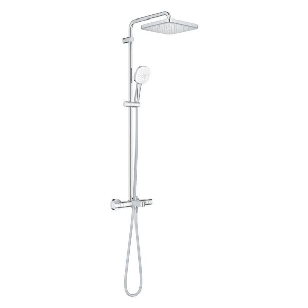 Grohe Tempesta System 250 Cube Duvara Monte Termostatik Bataryalı Duş Sistemi - 26975001