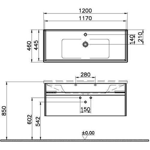 Vitra S50+ Lavabo Dolabı 120 cm Parlak Beyaz 54746