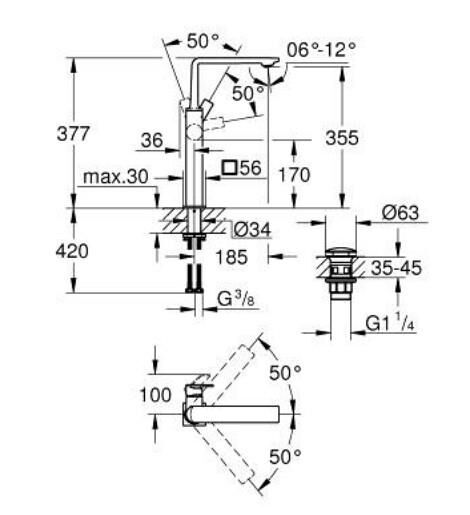 Grohe Allure Tek Kumandalı Lavabo Bataryası XL-Boyut - 23403GN1