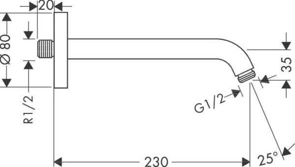 Hansgrohe Duş Dirseği 23 Cm - 27412000