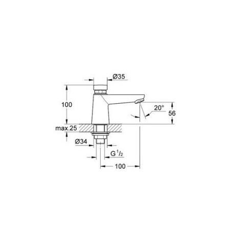 Grohe Zaman Ayarlı Lavabo Batarya Euroeco Cosmopolitan 36265000