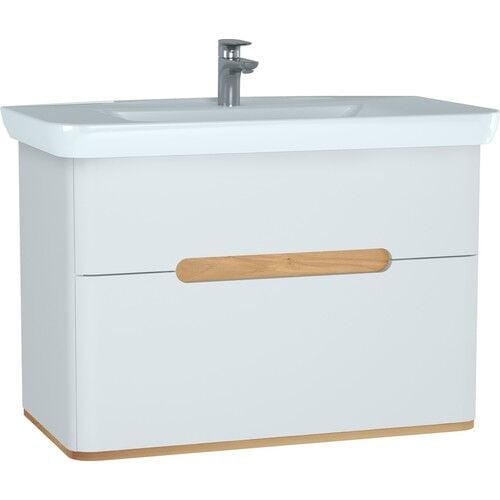 VitrA Sento 60826 Lavabo Dolabı, Çift Çekmeceli, 100 cm, Mat Beyaz