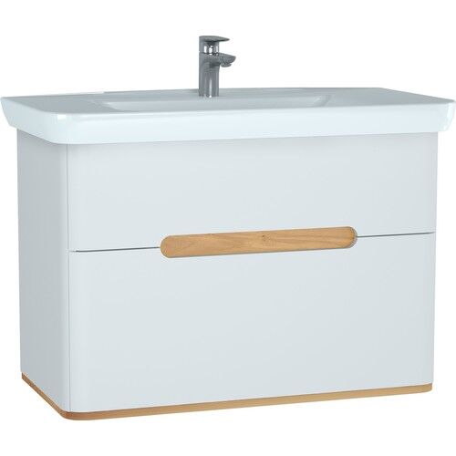 VitrA Sento 60826 Lavabo Dolabı, Çift Çekmeceli, 100 cm, Mat Beyaz