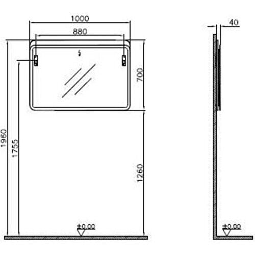 Vitra Sento Aydınlatmalı Ayna 100 cm Açık Meşe 60891