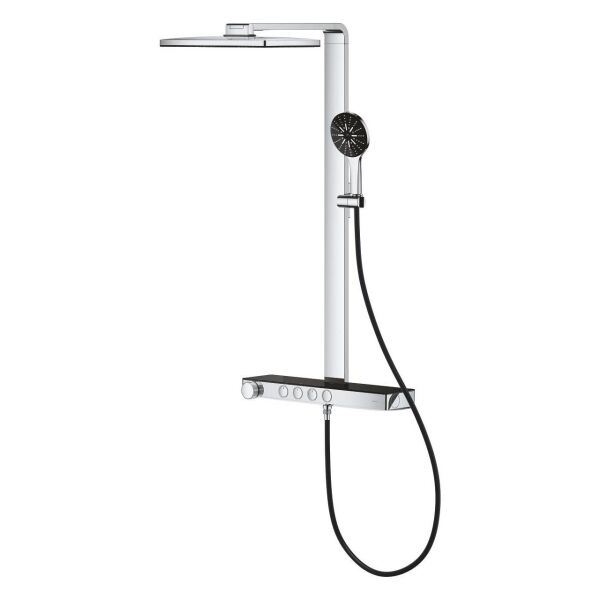 Grohe Rainshower Aqua Pure Duvara Monte Termostatik Bataryalı Duş Sistemi Siyah/Krom - 100961KI00