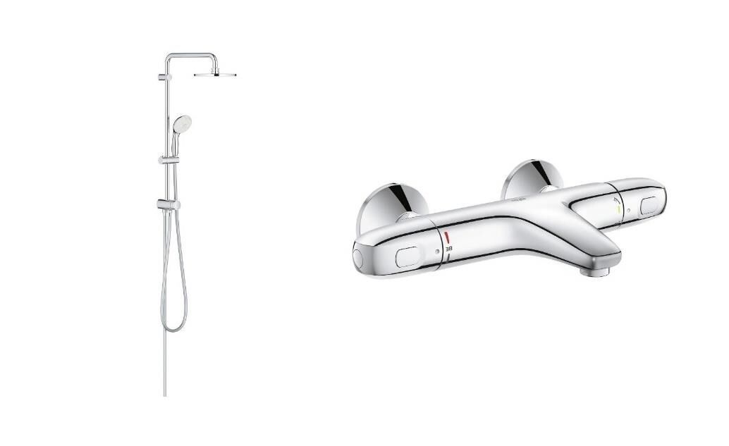 Grohe Duş Seti (Duş Kolonu + Termostatik Batarya) - 34155003SET