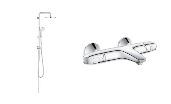 Grohe Duş Seti (Duş Kolonu + Termostatik Batarya) - 34155003SET