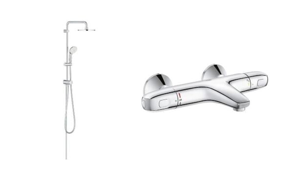 Grohe Duş Seti (Duş Kolonu + Termostatik Batarya) - 34155003SET