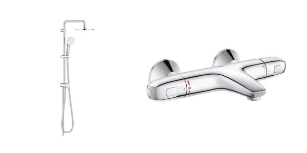 Grohe Duş Seti (Duş Kolonu + Termostatik Batarya) - 34155003SET2