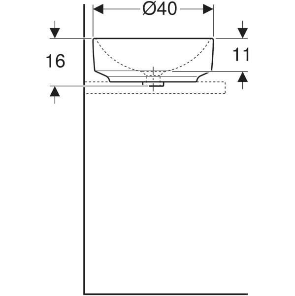 Geberit VariFo Çanak Lavabo 40 cm Yuvarlak - 500.768.01.2