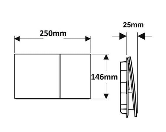 Geberit Kumanda Kapağı Sıgma70 Çift Basmalı Beyaz Cam - 115.622.SI.1