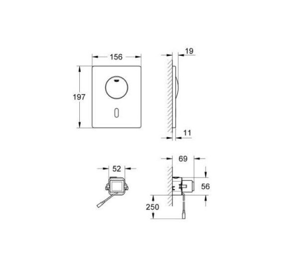 Grohe Tectron Skate Fotoselli ve Manuel Gömme Rezervuar Kumanda Paneli - 37419SD0