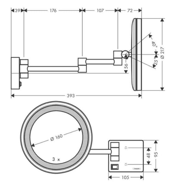 Hansgrohe Makyaj Aynası Led Işıklı - 41790000