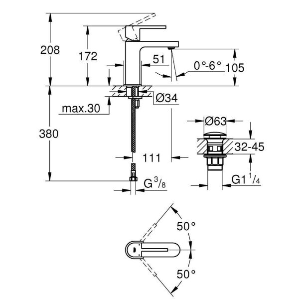Grohe Grohe Plus Tek Kumandalı Lavabo Bataryası S-Boyut - 33163003