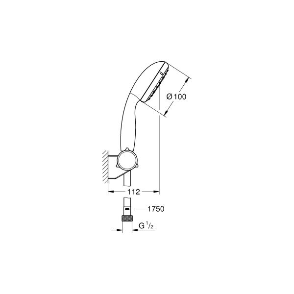 Grohe Tempesta 100 El Duşu Seti 2 Akışlı 2760110E
